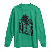 Funny Motorcycle Biker Long Sleeve Shirt Life Is Better When You Ride - Wonder Print Shop