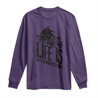 Funny Motorcycle Biker Long Sleeve Shirt Life Is Better When You Ride - Wonder Print Shop