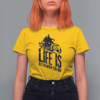 Funny Motorcycle Biker T Shirt For Women Life Is Better When You Ride - Wonder Print Shop