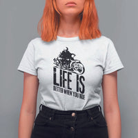 Funny Motorcycle Biker T Shirt For Women Life Is Better When You Ride - Wonder Print Shop
