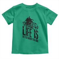 Funny Motorcycle Biker Toddler T Shirt Life Is Better When You Ride - Wonder Print Shop