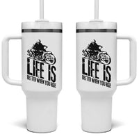 Funny Motorcycle Biker Tumbler With Handle Life Is Better When You Ride