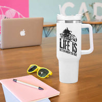 Funny Motorcycle Biker Tumbler With Handle Life Is Better When You Ride
