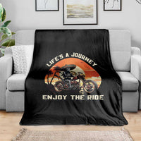 Funny Skeleton Mexican Motorcycle Biker Throw Blanket Life Is A Journey Enjoy the Ride - Wonder Print Shop