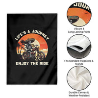 Funny Skeleton Mexican Motorcycle Biker Garden Flag Life Is A Journey Enjoy the Ride - Wonder Print Shop