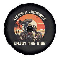 Funny Skeleton Mexican Motorcycle Biker Spare Tire Cover Life Is A Journey Enjoy the Ride - Wonder Print Shop