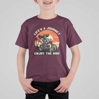 Funny Skeleton Mexican Motorcycle Biker T Shirt For Kid Life Is A Journey Enjoy the Ride - Wonder Print Shop