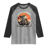 Funny Skeleton Mexican Motorcycle Biker Raglan Shirt Life Is A Journey Enjoy the Ride - Wonder Print Shop