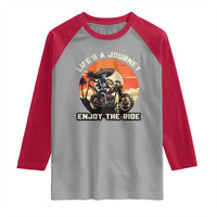 Funny Skeleton Mexican Motorcycle Biker Raglan Shirt Life Is A Journey Enjoy the Ride - Wonder Print Shop