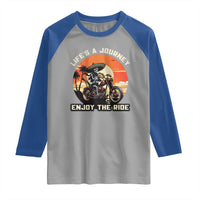 Funny Skeleton Mexican Motorcycle Biker Raglan Shirt Life Is A Journey Enjoy the Ride - Wonder Print Shop