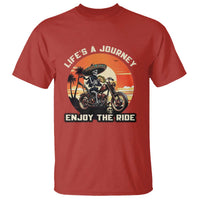 Funny Skeleton Mexican Motorcycle Biker T Shirt Life Is A Journey Enjoy the Ride - Wonder Print Shop