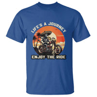 Funny Skeleton Mexican Motorcycle Biker T Shirt Life Is A Journey Enjoy the Ride - Wonder Print Shop