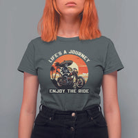 Funny Skeleton Mexican Motorcycle Biker T Shirt For Women Life Is A Journey Enjoy the Ride - Wonder Print Shop