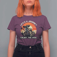 Funny Skeleton Mexican Motorcycle Biker T Shirt For Women Life Is A Journey Enjoy the Ride - Wonder Print Shop