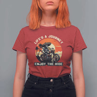 Funny Skeleton Mexican Motorcycle Biker T Shirt For Women Life Is A Journey Enjoy the Ride - Wonder Print Shop