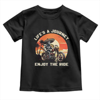 Funny Skeleton Mexican Motorcycle Biker Toddler T Shirt Life Is A Journey Enjoy the Ride - Wonder Print Shop