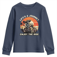 Funny Skeleton Mexican Motorcycle Biker Youth Sweatshirt Life Is A Journey Enjoy the Ride - Wonder Print Shop