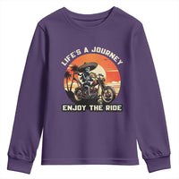 Funny Skeleton Mexican Motorcycle Biker Youth Sweatshirt Life Is A Journey Enjoy the Ride - Wonder Print Shop