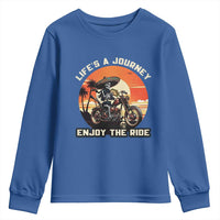 Funny Skeleton Mexican Motorcycle Biker Youth Sweatshirt Life Is A Journey Enjoy the Ride - Wonder Print Shop