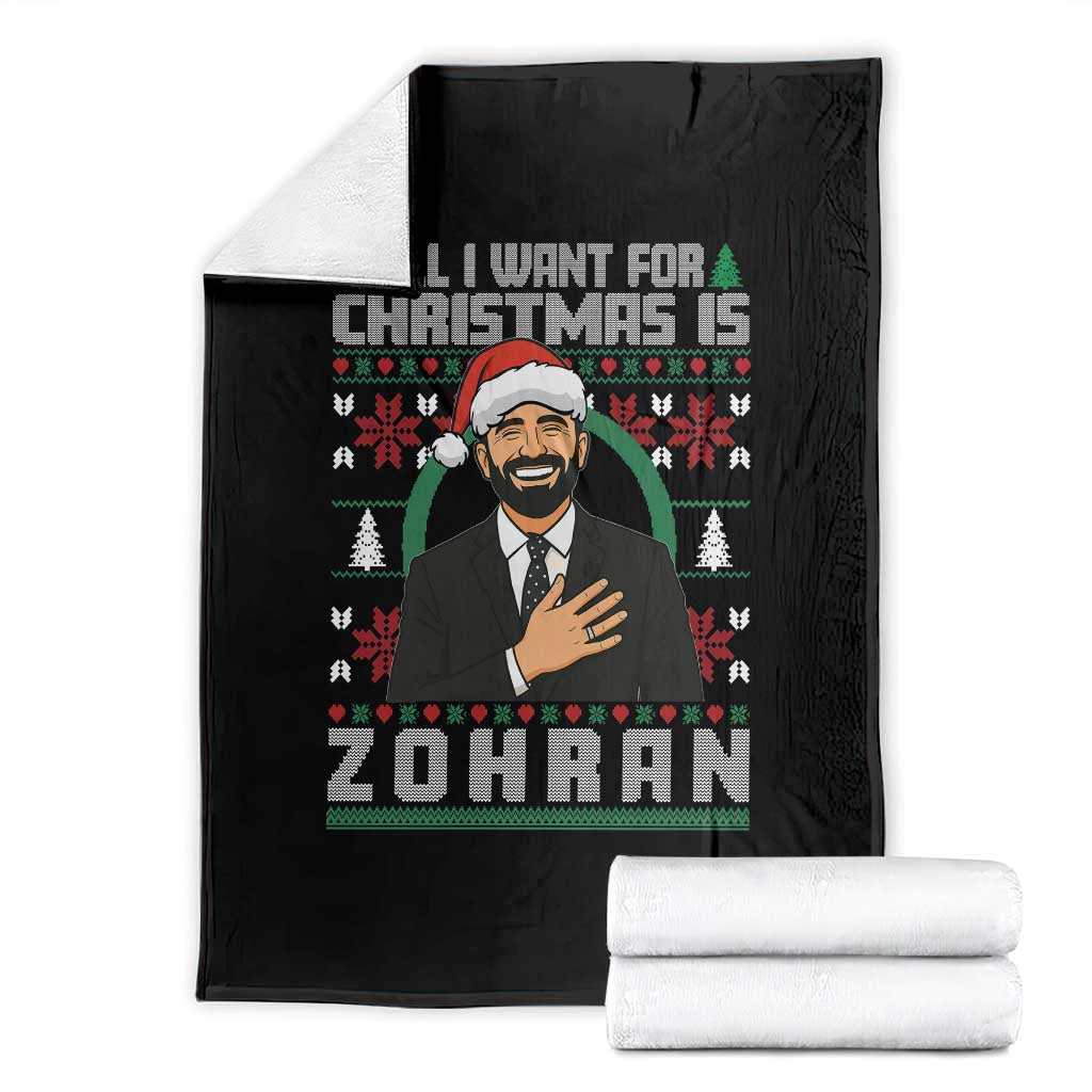 Zohran Mamdani Christmas Throw Blanket All I Want For Xmas Is New York City - Wonder Print Shop