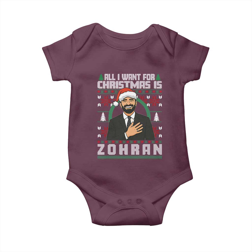 Zohran Mamdani Christmas Baby Onesie All I Want For Xmas Is New York City - Wonder Print Shop