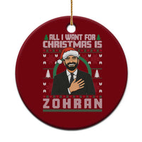 Zohran Mamdani Christmas Ceramic Ornament All I Want For Xmas Is New York City - Wonder Print Shop