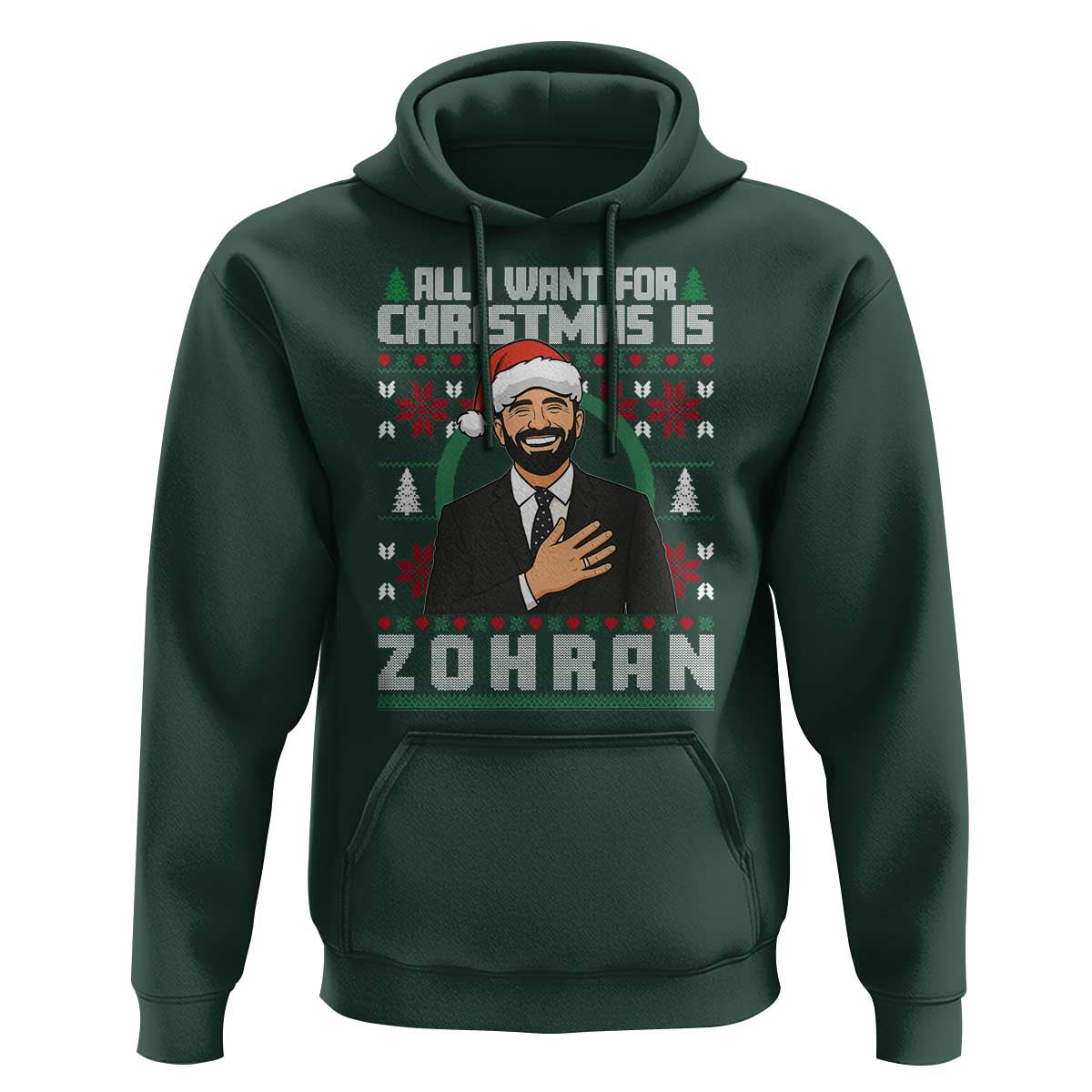 Zohran Mamdani Christmas Hoodie All I Want For Xmas Is New York City - Wonder Print Shop