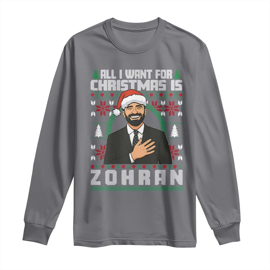 Zohran Mamdani Christmas Long Sleeve Shirt All I Want For Xmas Is New York City - Wonder Print Shop