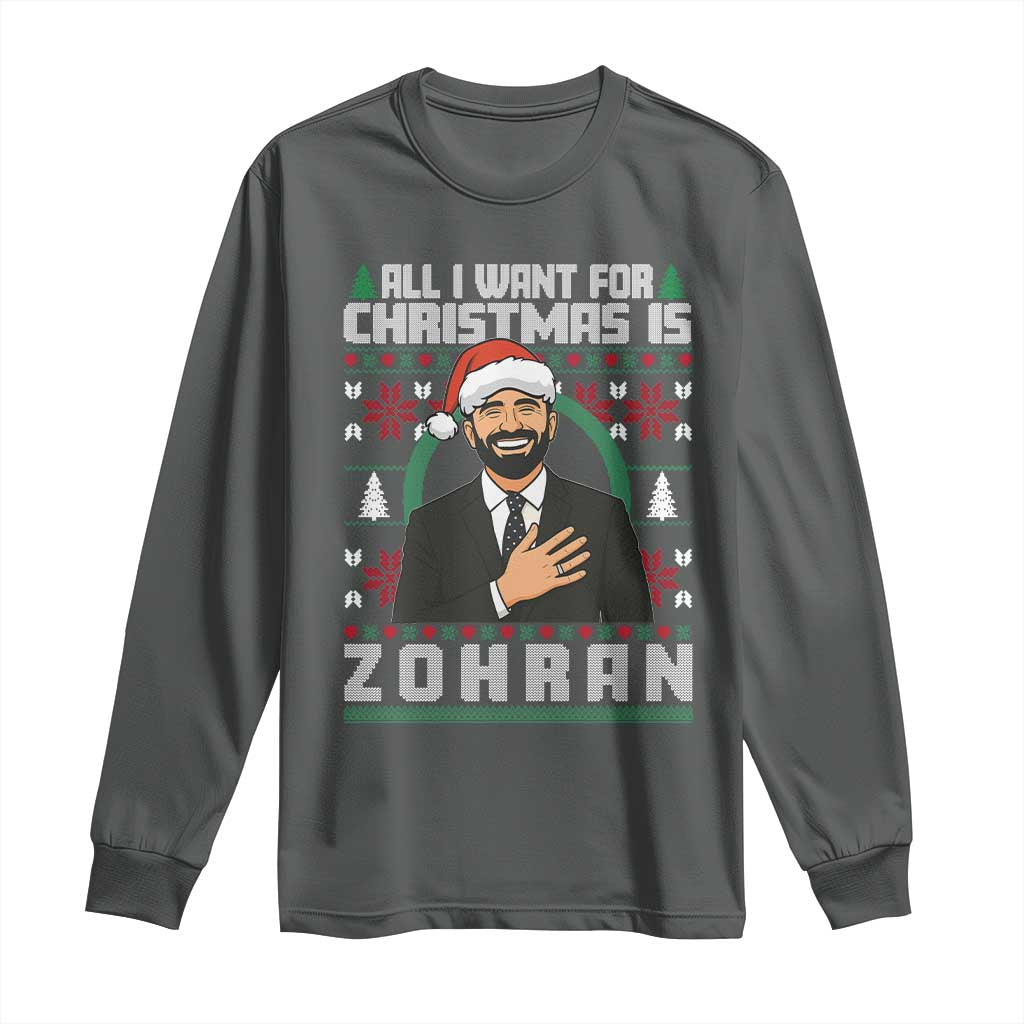 Zohran Mamdani Christmas Long Sleeve Shirt All I Want For Xmas Is New York City - Wonder Print Shop