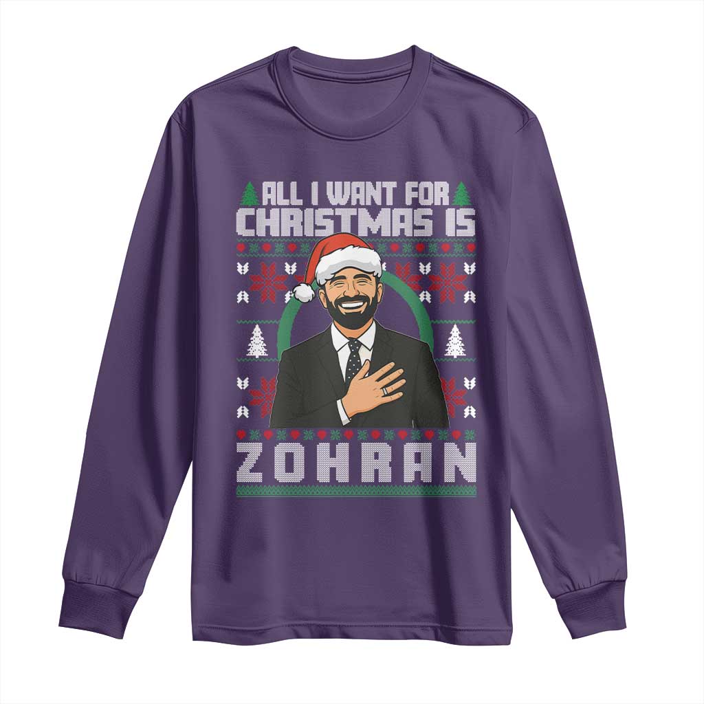 Zohran Mamdani Christmas Long Sleeve Shirt All I Want For Xmas Is New York City - Wonder Print Shop