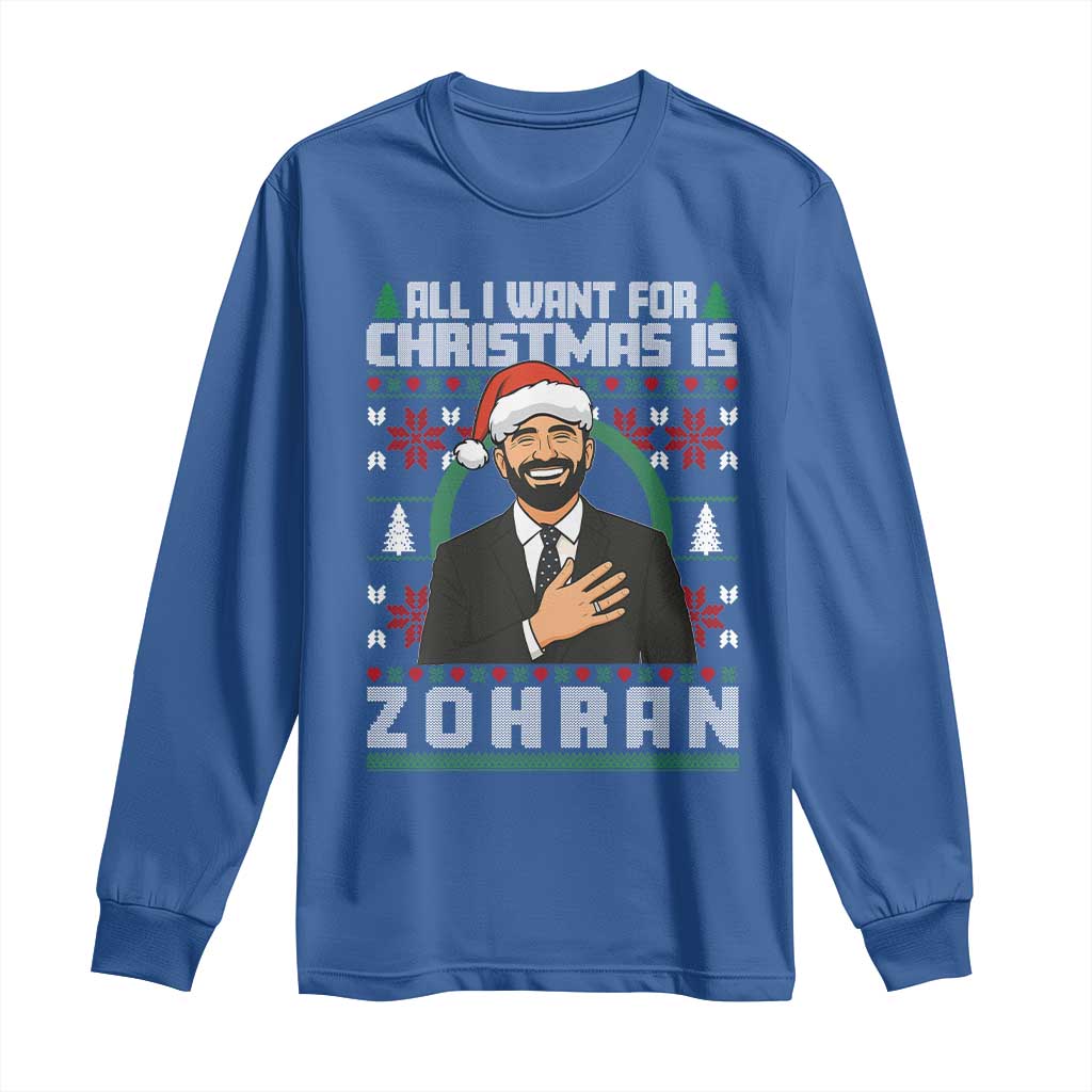 Zohran Mamdani Christmas Long Sleeve Shirt All I Want For Xmas Is New York City - Wonder Print Shop