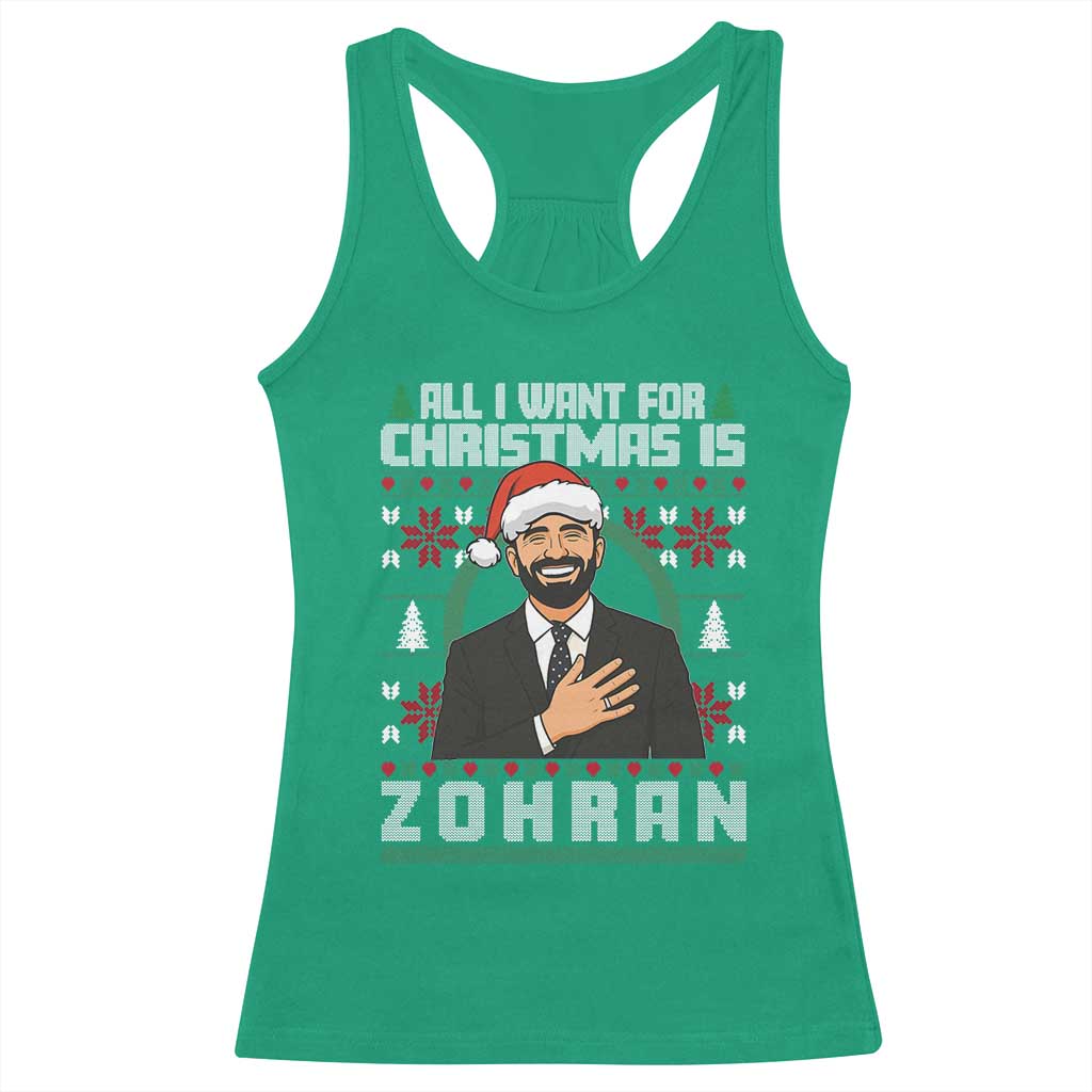 Zohran Mamdani Christmas Racerback Tank Top All I Want For Xmas Is New York City - undefined