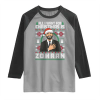 Zohran Mamdani Christmas Raglan Shirt All I Want For Xmas Is New York City - Wonder Print Shop