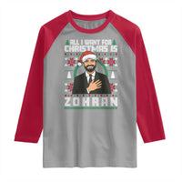 Zohran Mamdani Christmas Raglan Shirt All I Want For Xmas Is New York City - Wonder Print Shop