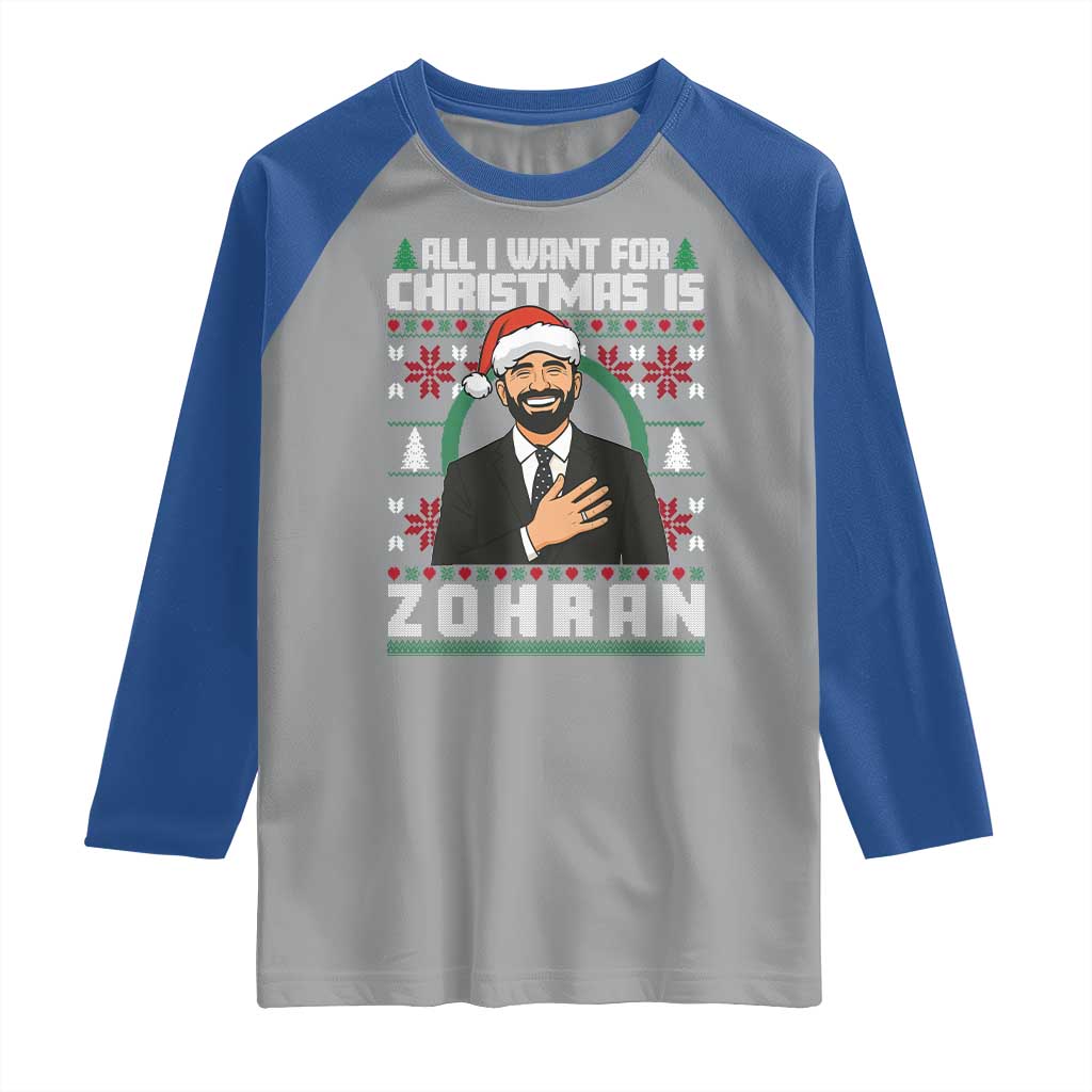 Zohran Mamdani Christmas Raglan Shirt All I Want For Xmas Is New York City - Wonder Print Shop