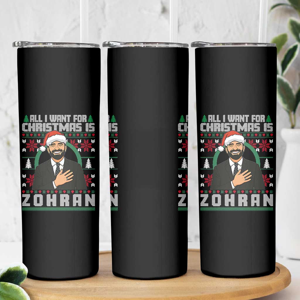 Zohran Mamdani Christmas Skinny Tumbler All I Want For Xmas Is New York City - Wonder Print Shop