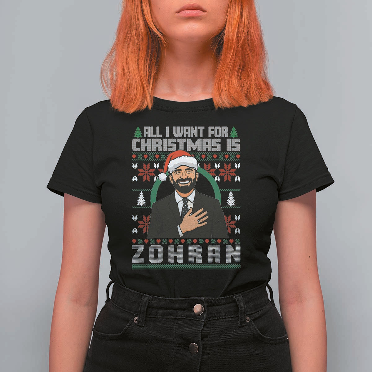 Zohran Mamdani Christmas T Shirt For Women All I Want For Xmas Is New York City - Wonder Print Shop