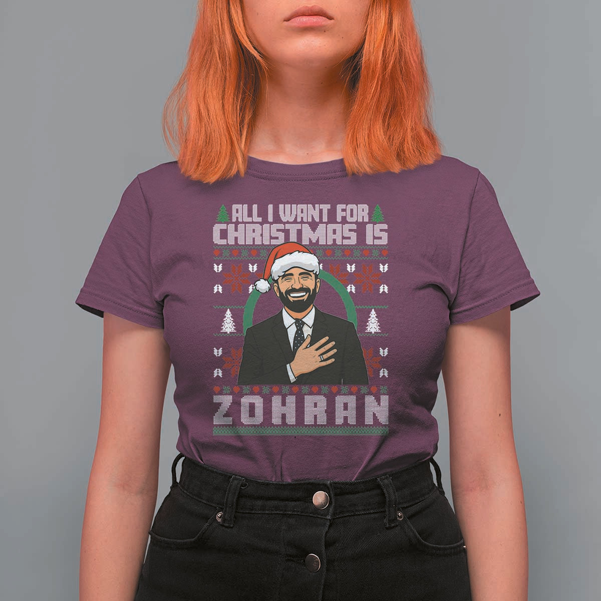 Zohran Mamdani Christmas T Shirt For Women All I Want For Xmas Is New York City - Wonder Print Shop