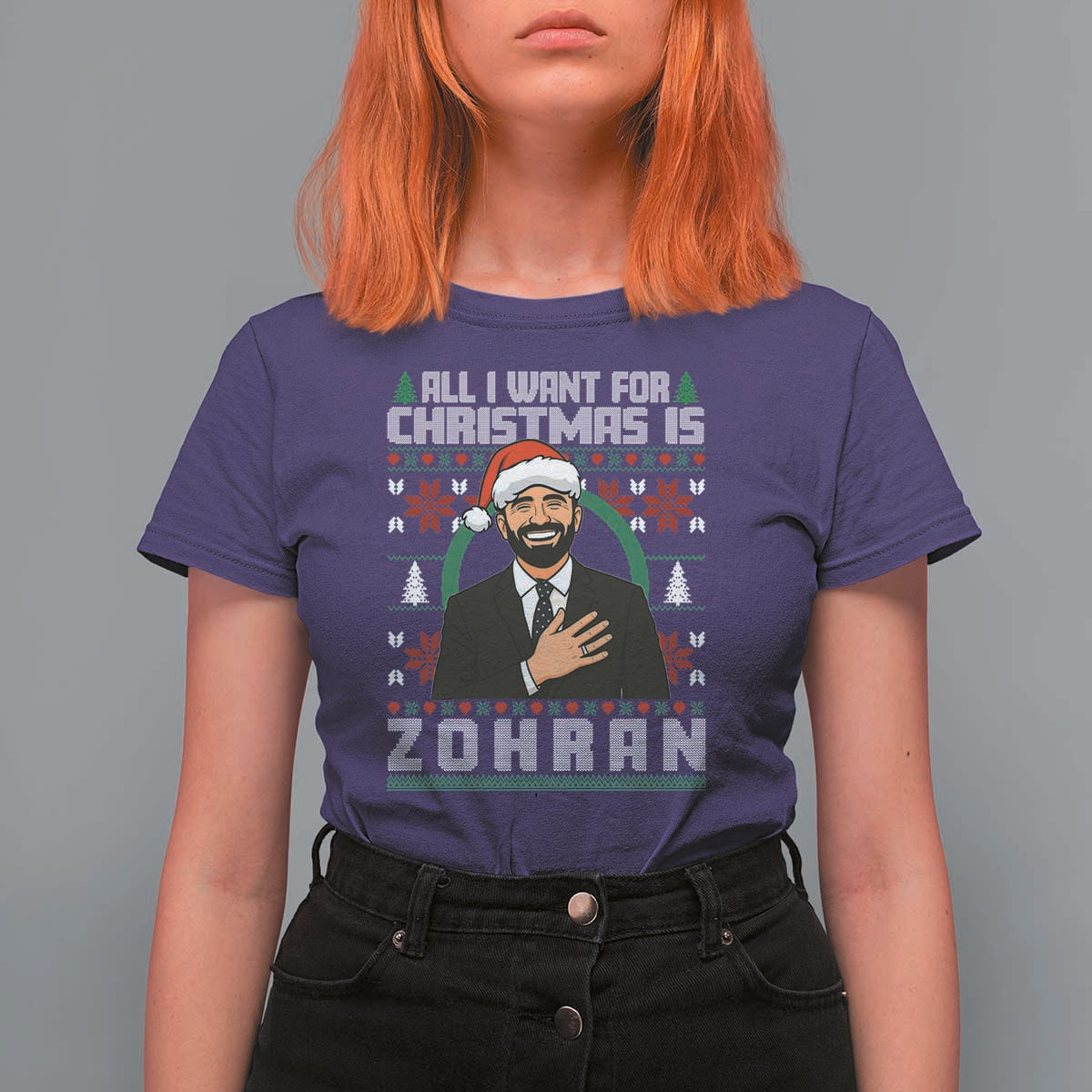 Zohran Mamdani Christmas T Shirt For Women All I Want For Xmas Is New York City - Wonder Print Shop