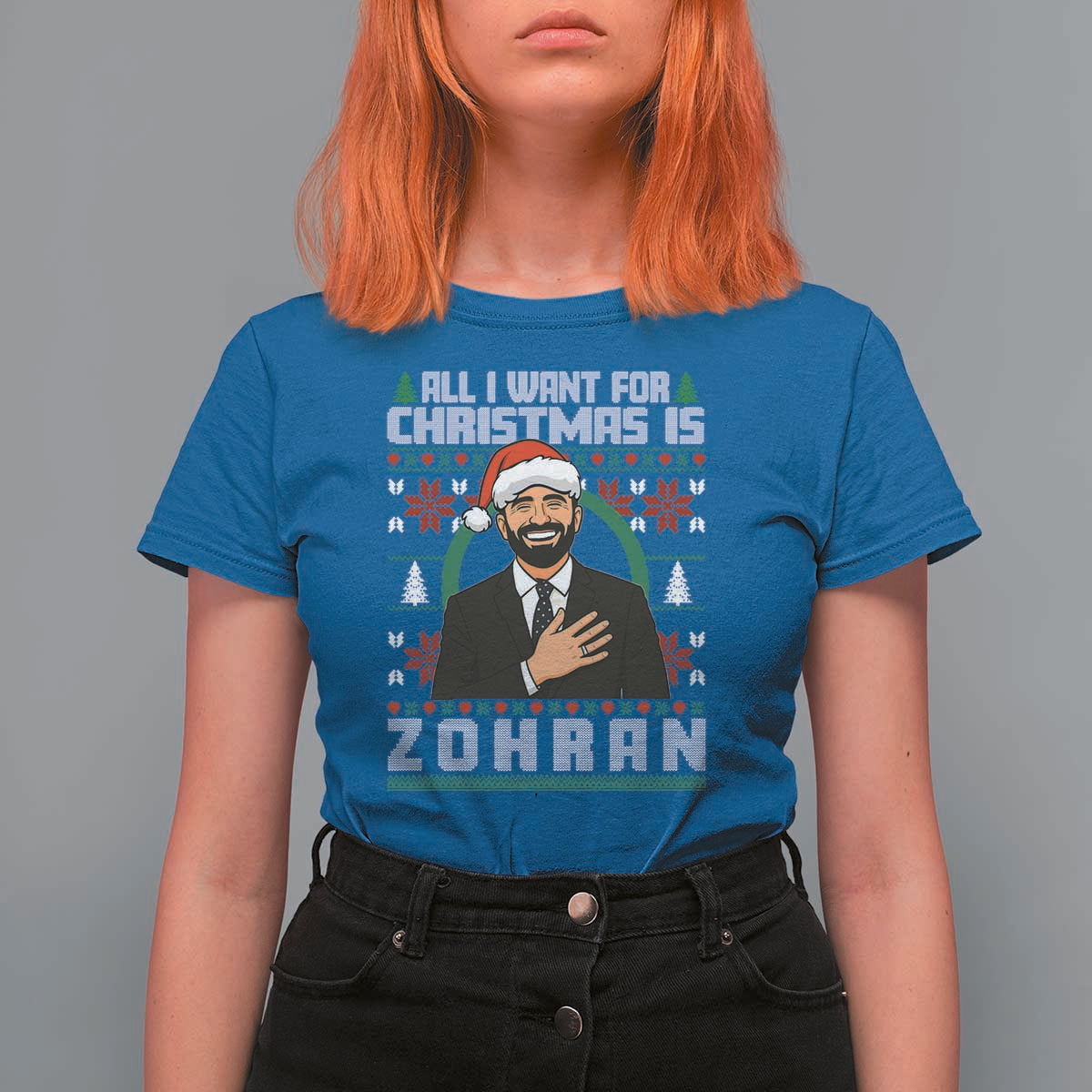 Zohran Mamdani Christmas T Shirt For Women All I Want For Xmas Is New York City - Wonder Print Shop