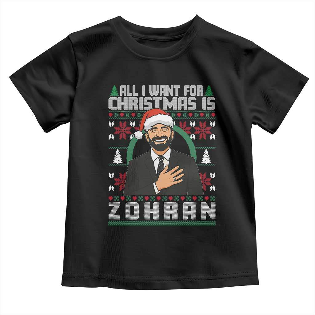Zohran Mamdani Christmas Toddler T Shirt All I Want For Xmas Is New York City - Wonder Print Shop