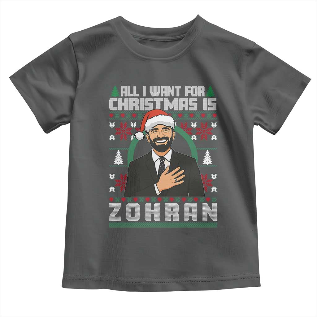 Zohran Mamdani Christmas Toddler T Shirt All I Want For Xmas Is New York City - Wonder Print Shop