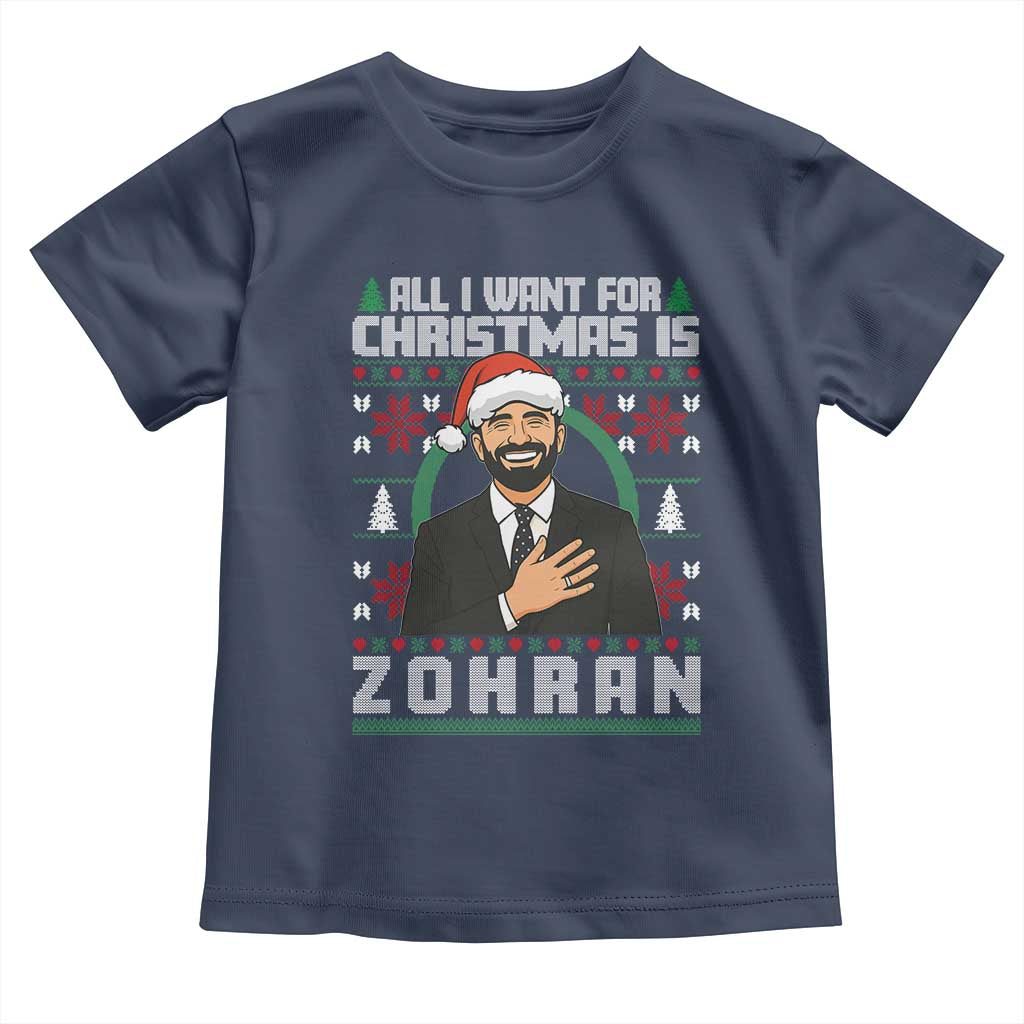 Zohran Mamdani Christmas Toddler T Shirt All I Want For Xmas Is New York City - Wonder Print Shop