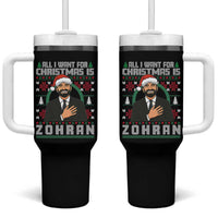 Zohran Mamdani Christmas Tumbler With Handle All I Want For Xmas Is New York City - Wonder Print Shop