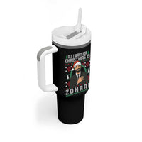 Zohran Mamdani Christmas Tumbler With Handle All I Want For Xmas Is New York City - Wonder Print Shop