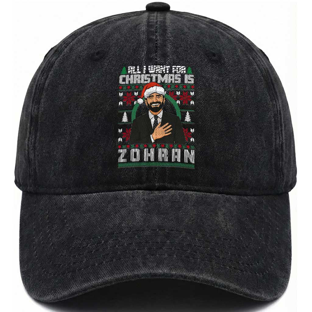 Zohran Mamdani Christmas Washed Cotton Baseball Cap All I Want For Xmas Is New York City