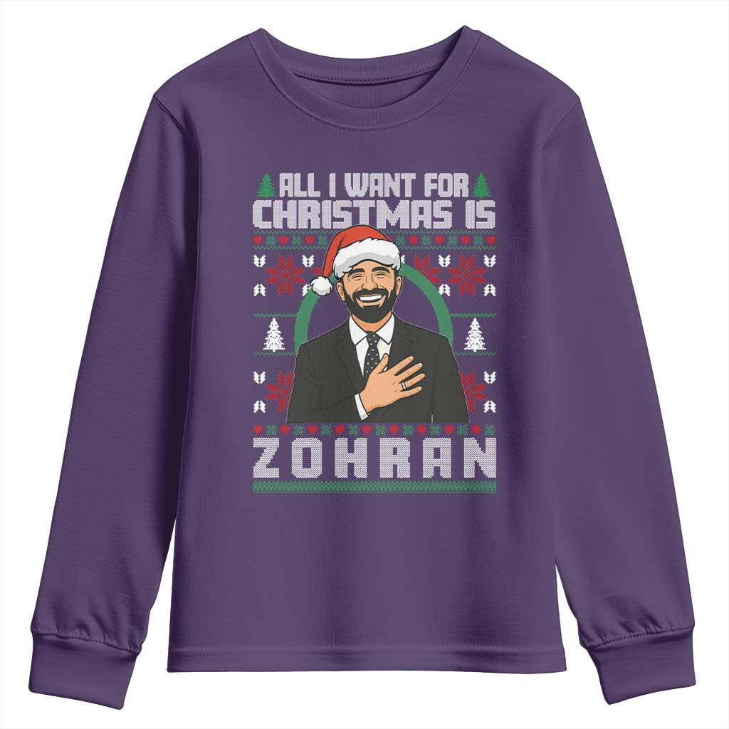 Zohran Mamdani Christmas Youth Sweatshirt All I Want For Xmas Is New York City - Wonder Print Shop