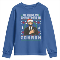 Zohran Mamdani Christmas Youth Sweatshirt All I Want For Xmas Is New York City - Wonder Print Shop