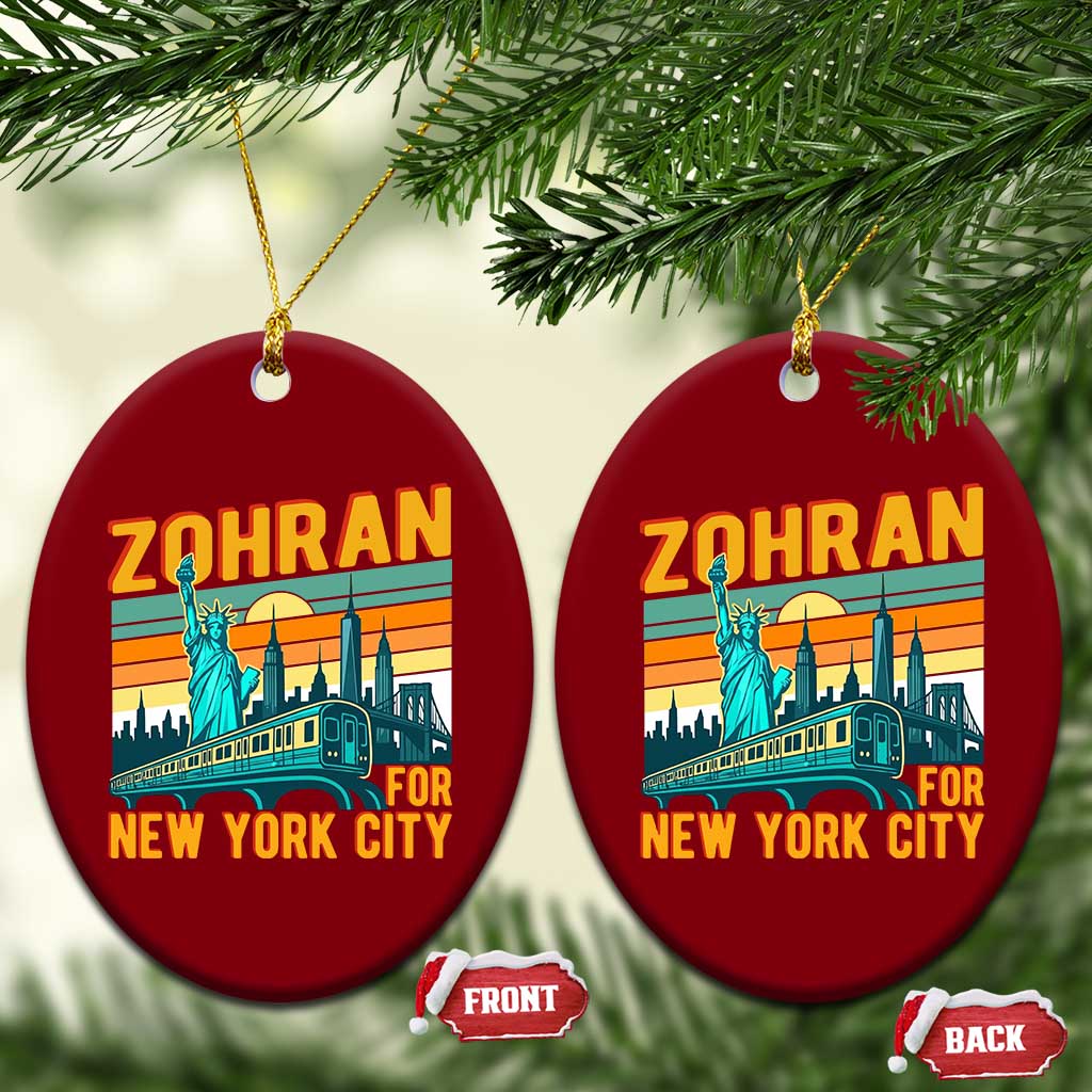 Zohran Mamdani NYC Mayor Ceramic Ornament - Wonder Print Shop