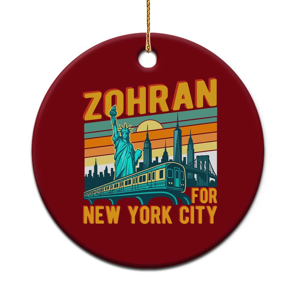 Zohran Mamdani NYC Mayor Ceramic Ornament - Wonder Print Shop